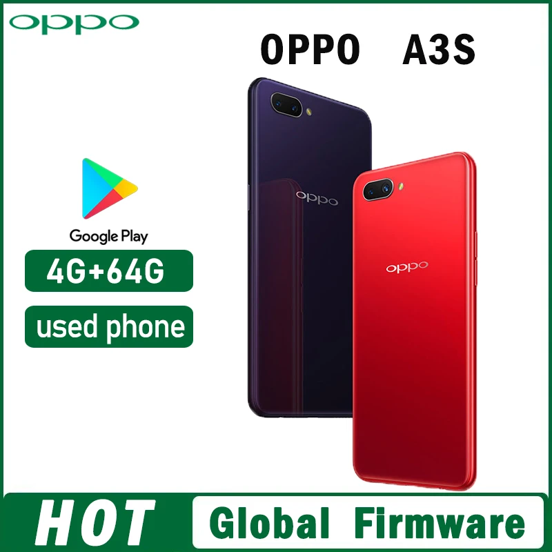 OPPO A3S smartphone Global firmware Qualcomm Snapdragon 450 4230mAh camera 13MP Android 8.1 used phone