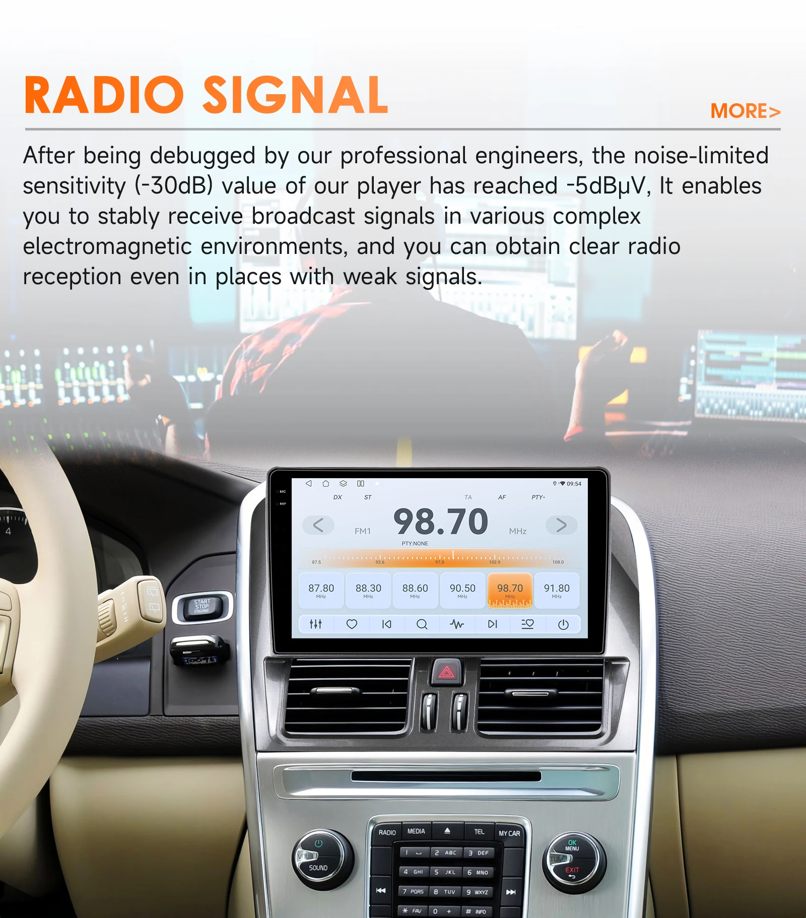 9" Autoradio Multimedia für Volvo XC60 2008 - 2013 Autoradio Intelligente Systeme 2din Carplay Android Auto von Snapdragon 6115 – Detail 19