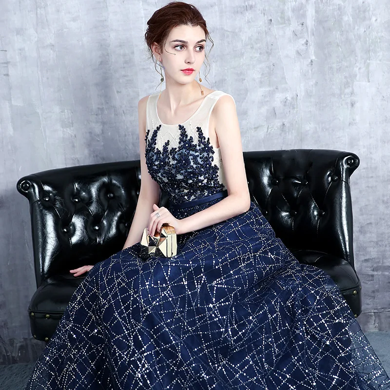 

GUXQD A Line Square Collar Evening Dresses With Sequins Appliques Prom Party Dresses Bridesmaids Dresses Vestido De Festa