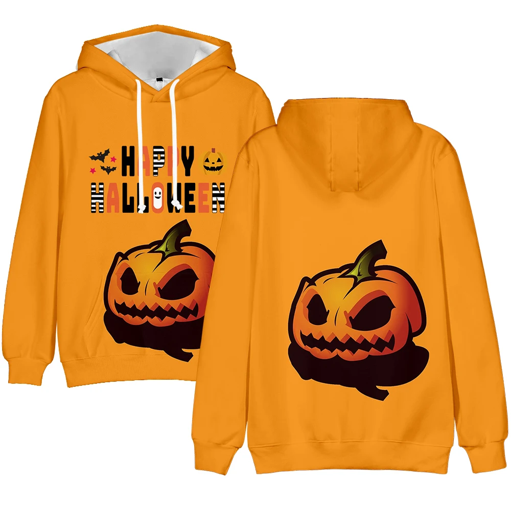 

Happy Halloween 3D Hoodies Men Sweatshirts Women Unisex Tops Fashion Kids Hooded Casual Boys Girls New Print Yellow Pullovers