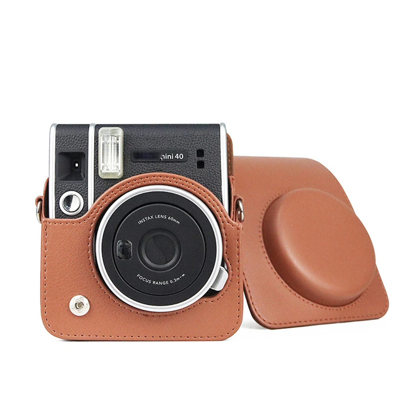 For Fujifilm Instax Mini 40 Retro PU Leather Protection Bag Instant Film Photo Camera Case Cover with Shoulder Removable Strap