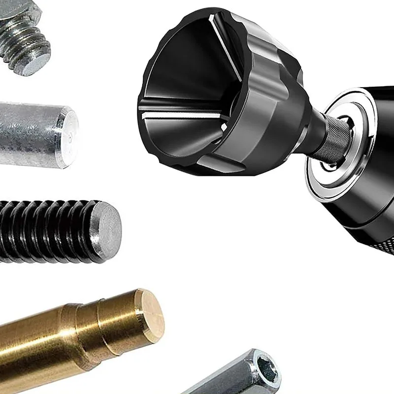 JUSTINLAU Deburring Tungsten Steel Chamfer Thread Trimmer Alloy Remove Burr Screw Rod Bolt Deburring Tool