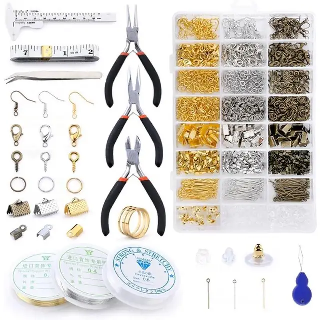 Jewelry Making Supplies Kit, Jewelry Making Kit with Jewelry Tools, Ring  Sizer Tools, Crystal Beads, Jewelry Wires and Jewelry Findings for Jewelry