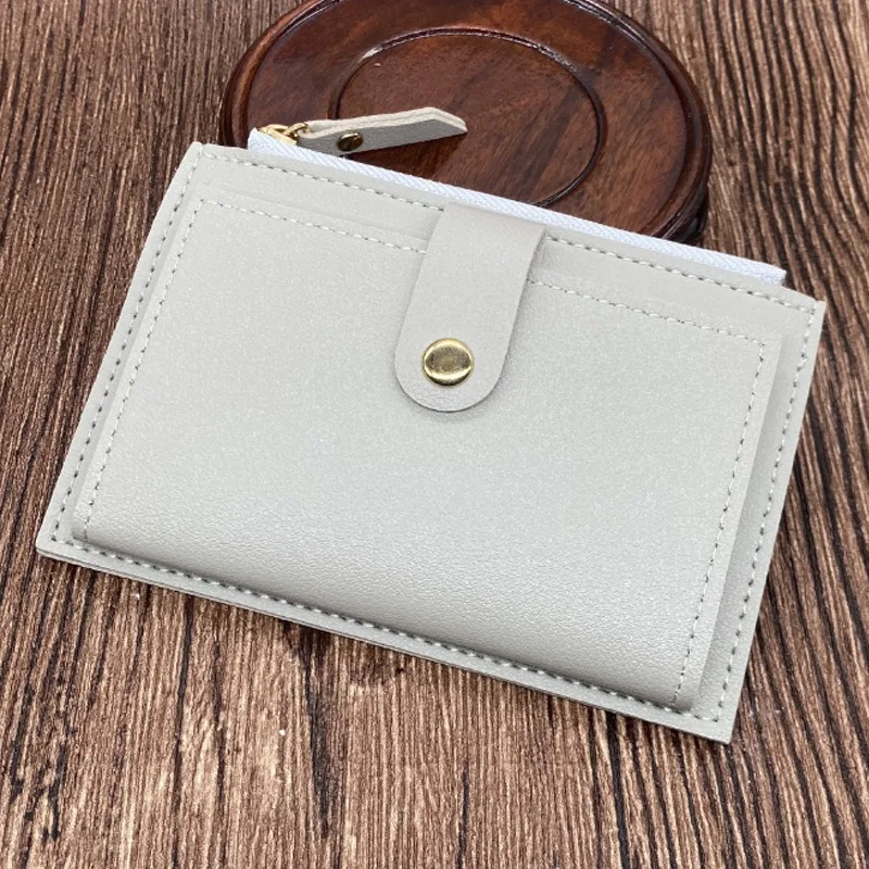Elegant Women's Leather Wallet - Compact, Slim, Multi-Card Holder with Hasp Closure