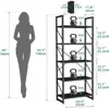 5 Tier Bookshelf Modern Bookcase Open Storage Rack Organizer Artsy Design Durable Metal Frame Anti-Tip Easy Assembly Multi-Zone 3