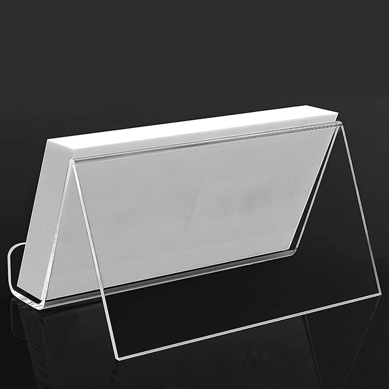 Transparent Acrylic Desktop Business Card Holder Table Desk Shelf Box Storage Display Stand Restaurant Office Supplies 3