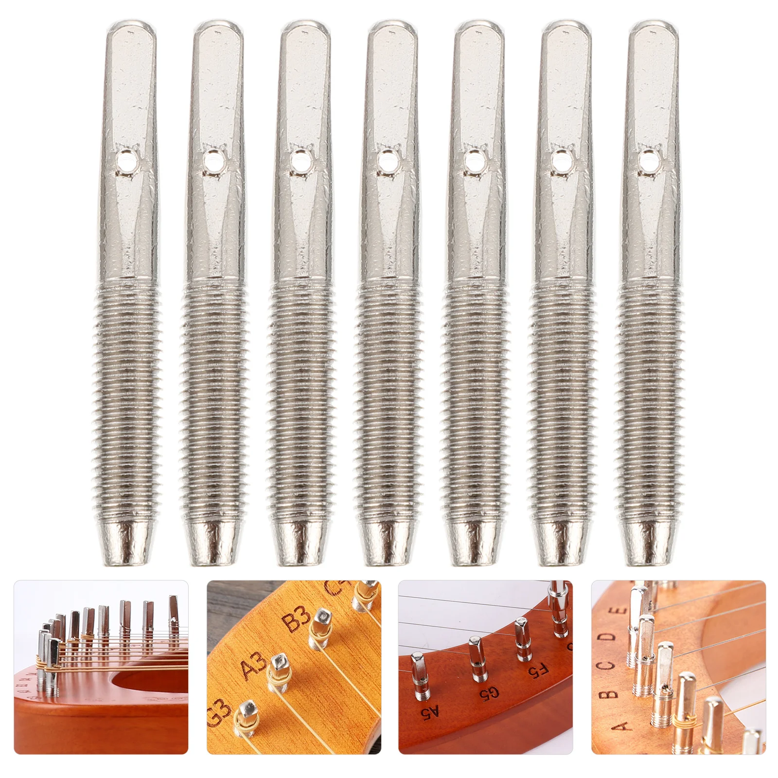 

7 PCS Lyre Fastening Nails Fixing for Musical Instrument Part Harp Pin Guitar Accessories Instruments Metal Peg Replace