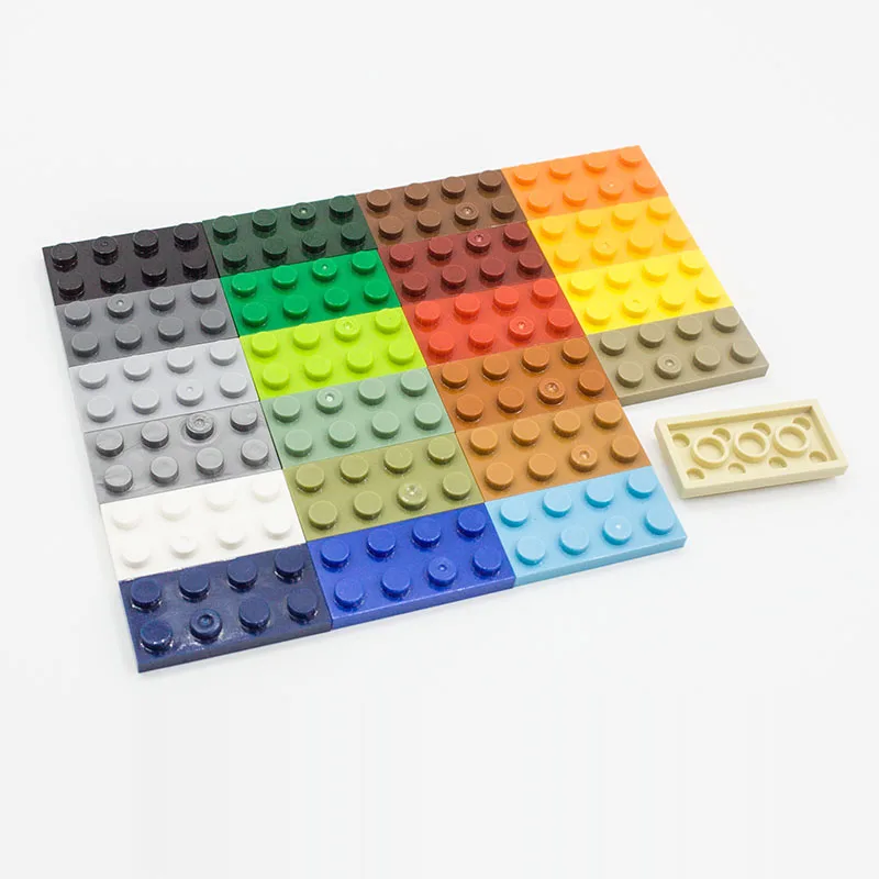 

120pcs Bulk Building Blocks Thin Figure Bricks 2x4 Dots Educational Creative Size Compatible With 3020 Plastic Toys for Children