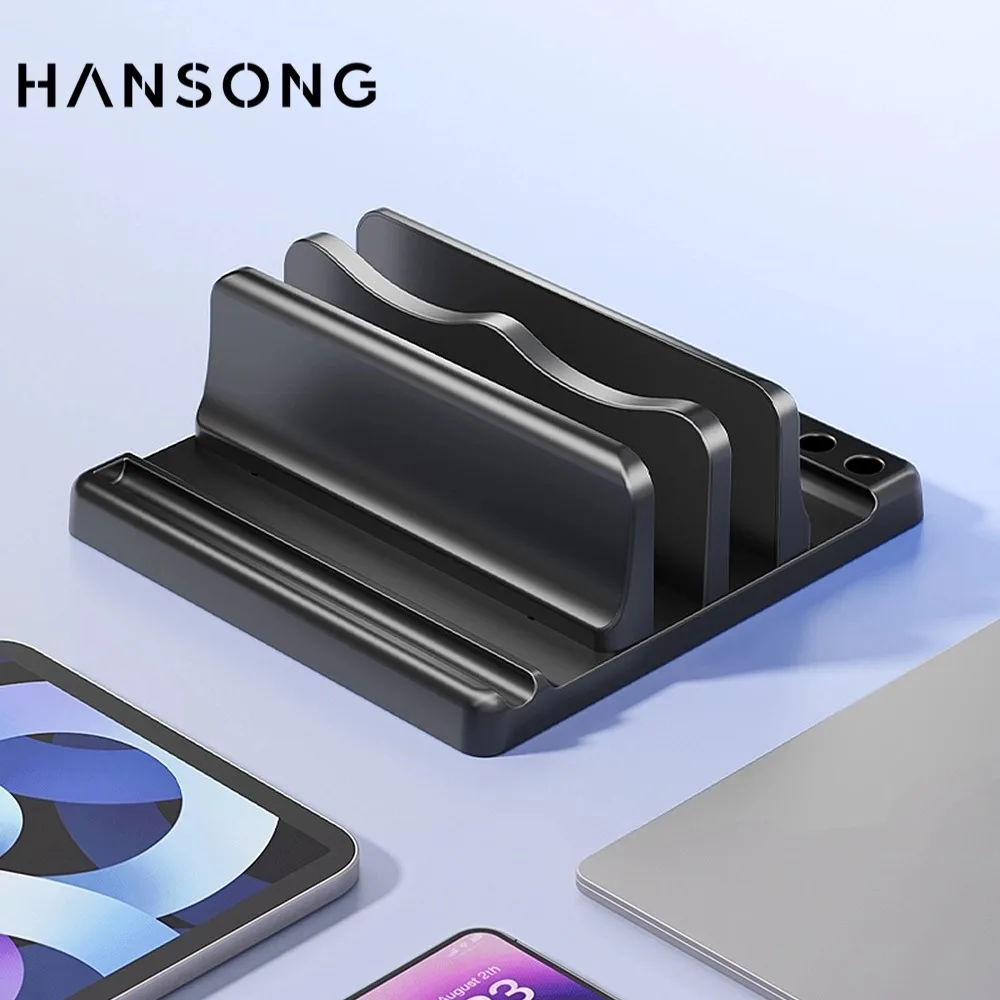 Space-Saving Vertical Laptop Stand with Adjustable Width