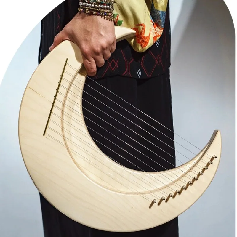 New Portable Harp 8/15-string Lyre Beginner 10-string Lyre Small Harp Unique Art Design Chinese Musical Stringed Instruments