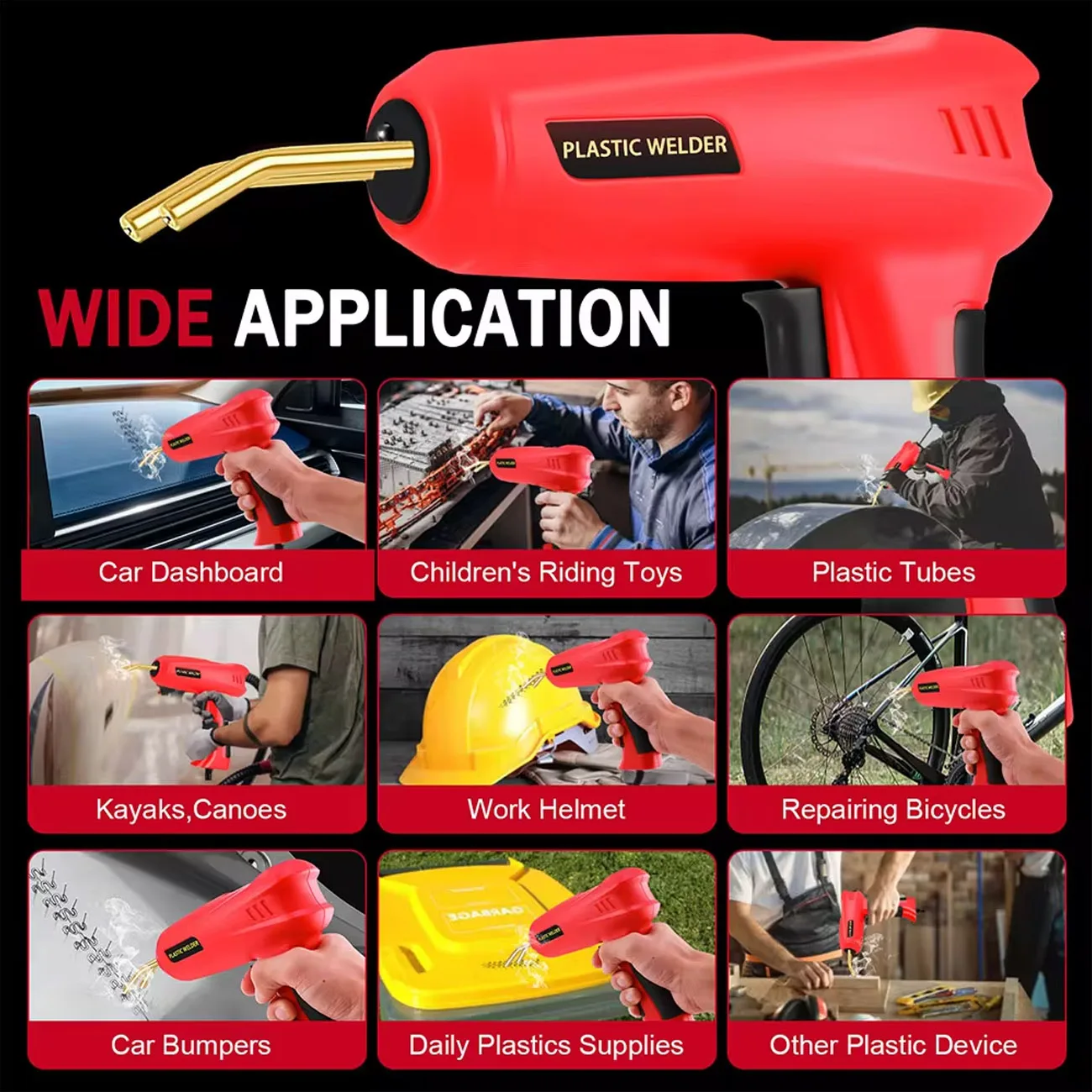 جهاز لحام بلاستيك متعدد الوظائف، مزود بأداة لحام ح...