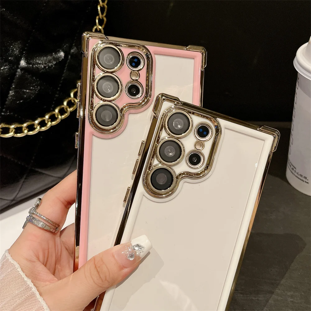 Luxury Magnetic Folding Bracket Shiny Case with Ring Holder Stand and Gradient Shockproof Design
