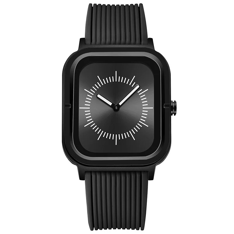 New square waterproof quartz watch men and women the same type of young students silicone belt glow-in-the-dark fashion electron