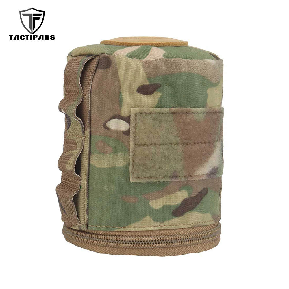 

Camping Gas Canister Pouch Outdoor 450ml Gas Bottle Storage Bag Insulation Protection Webbing Loop Hanging Hunting Accessories