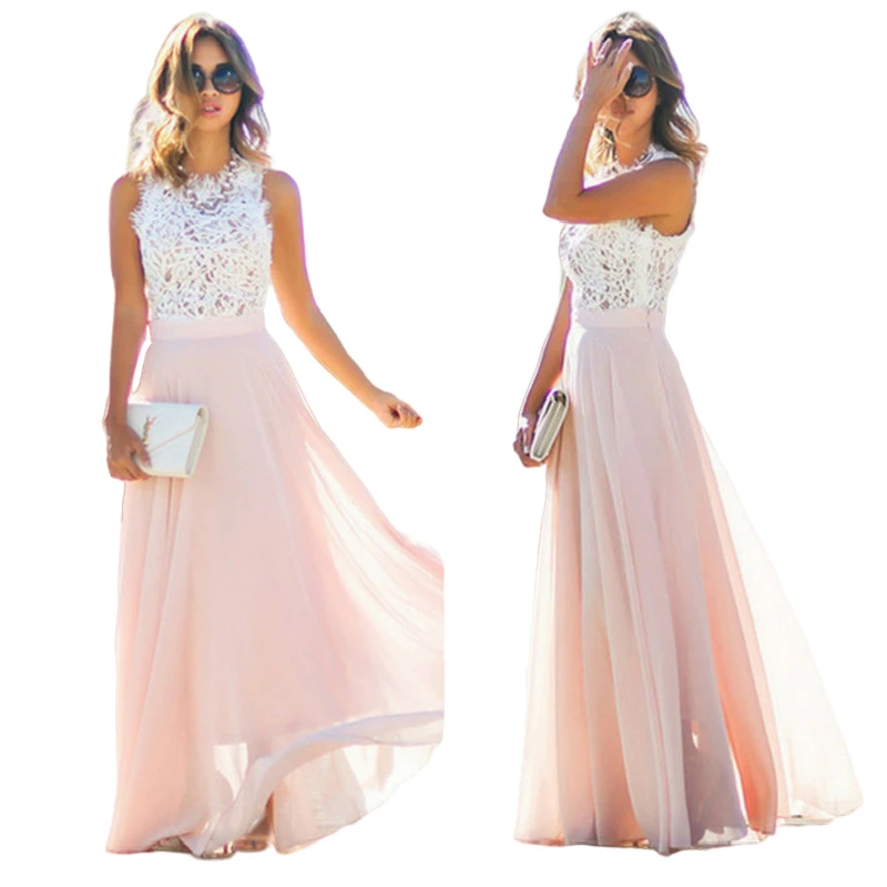 

Dress Women Summer Patchwork Women's Dress Formal Dress Women Elegant Plus Size Lace/chiffon/maxi Dress Woman Party Night