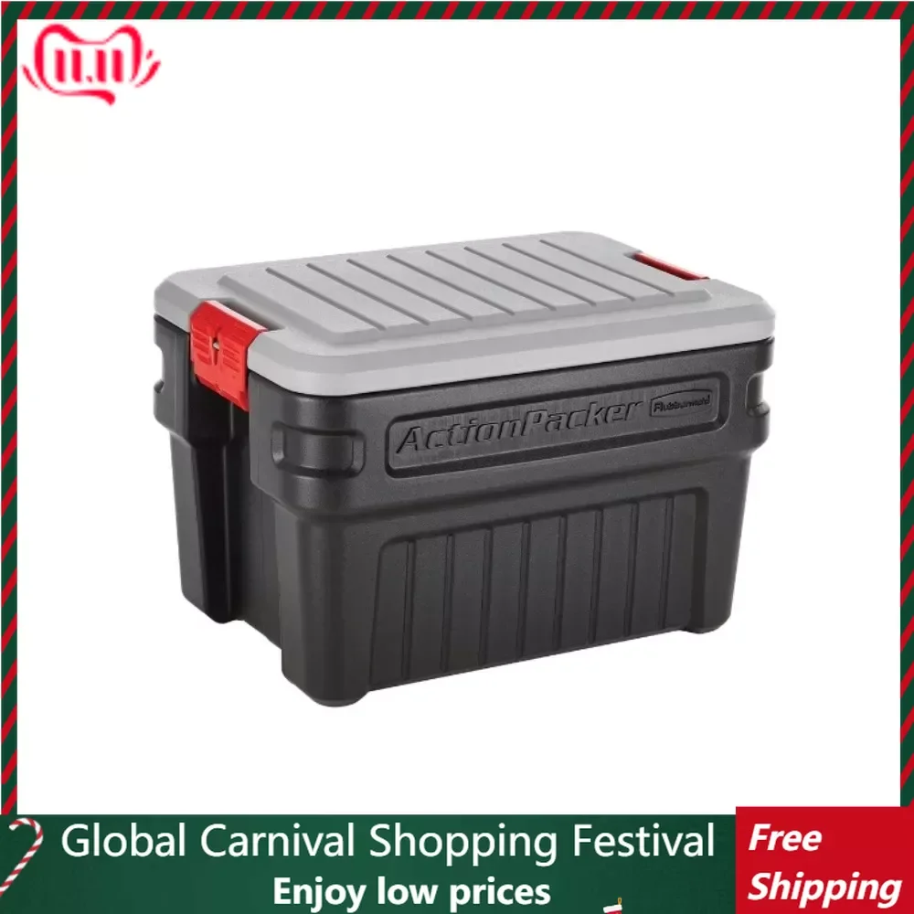 

Organizer Box Storage Containers Lockable Transparent Boxes for Storage Included Lid Heavy Duty Black Plastic Organizing Boxes