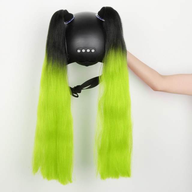 Bike Helmet Pigtails Hair Tails Helmet Hair Used for Any Helmets Decorations