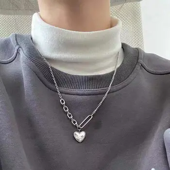 심플 실버 컬러 딸 하트 목걸이, 다양한 종류의 심플 쇄골 체인, 소수민족 디자인, 일본과 한국, 신상