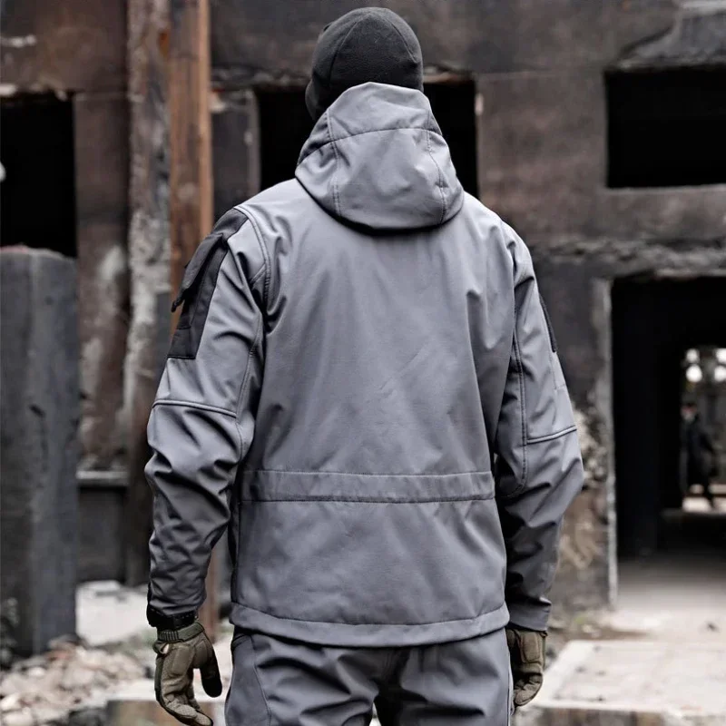 Tactical Soft Shell Jacket Men Hunting Special Agent Windproof Waterproof Multi-pocket Cargo Jackets Outdoor Hiking Coat