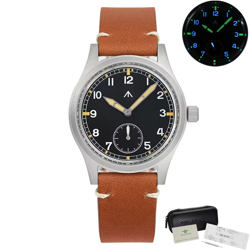 MILITADO ミリタリーウォッチ ver.2 クォーツ VD78ムーブメント Militado D12 Quartz Watch Men VD78 Movement Domed Sapphire Crystal