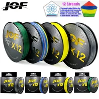 JOF 12 Strands 100% PE Braided Fishing Line 100/300M Multifilament Weave Cord Super Power 25-92LB Carp Fly Fishing Wire Pesca 1