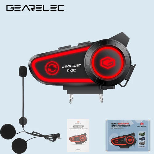 GEARELEC DK02 오토바이 헬멧 스테레오 헤드셋, 블루투스 핸즈프리 통화, IPX7 방수, 2800mAh, 3 색 주변 조명 7