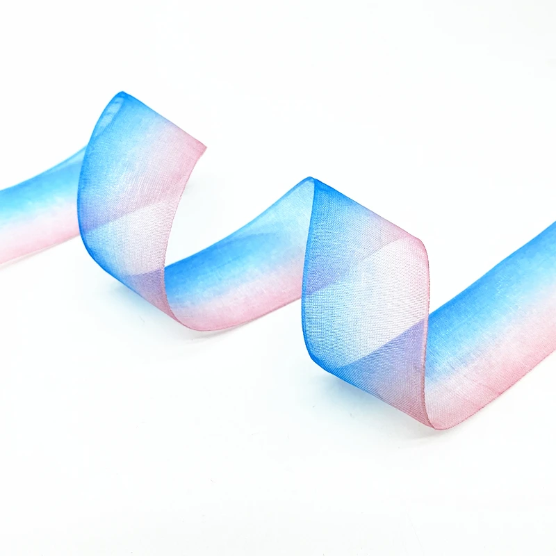 Gradient color Organza Ribbons for Wedding Home Decor DIY Gift Wrapping Handmade Accessories 5 yards 25mm organza ribbon,ribbon decoration,ribbon supplies,wrapping ribbon