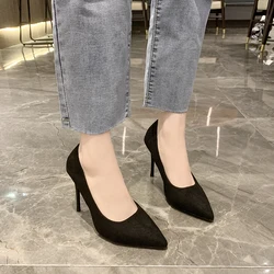 Women ShoesNew Women Pumps Suede High Heels Shoes Fashion Office Shoes Stiletto Party Shoes Female Comfort Women Heels 6 8 10CM