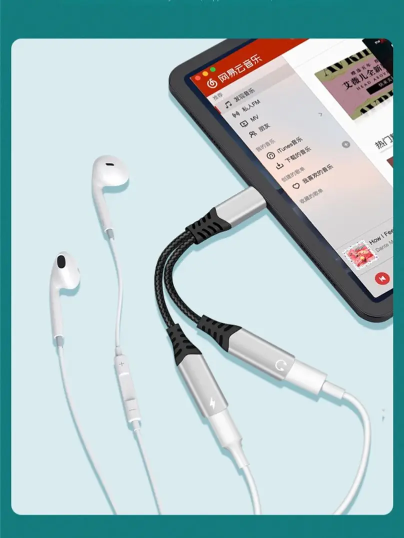 60W USB C Splitter in USB C to Dual USB C Audio Charging