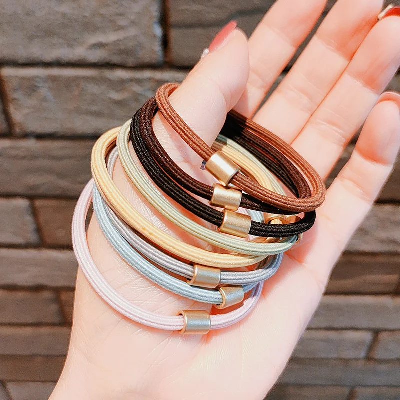 

5 шт./набор, высокоэластичные прочные темные резинки для волос