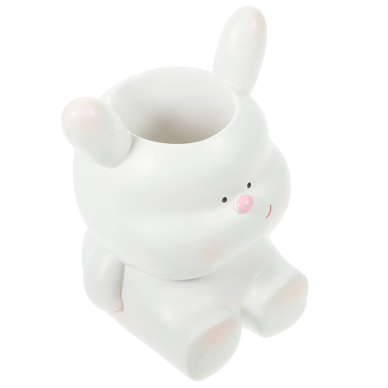 Creative Cartoon Desktop Storage Ornaments Cute Fat Animal Pen Holder Rabbit Pencil Portable Resin Decor Cup Office