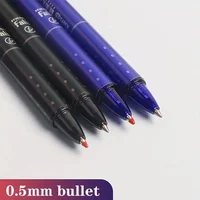 12pcs Press Type Erasable Gel Pens 0.5mm Black/Blue Ink Bullet Washable Handle Magic Refills Rod Super Capacity Ink Writing 3