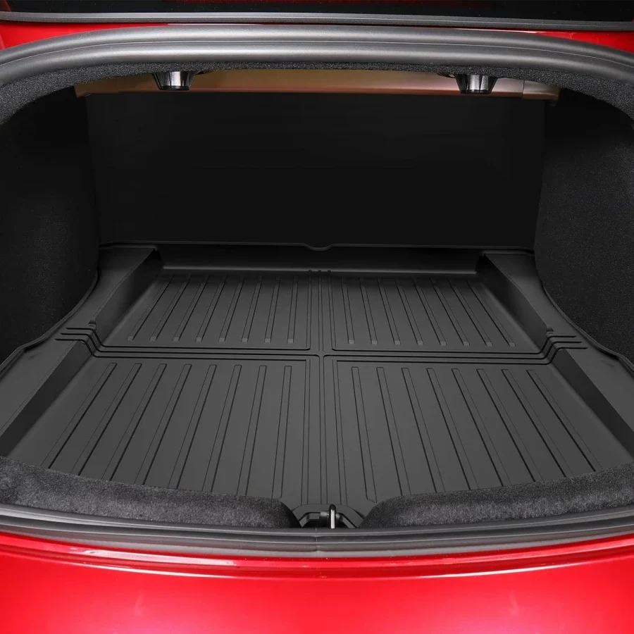 WEKAR All-Weather TPE Floor Mats For Tesla Model 3 (2018-2023) - 6 Piece Full Set, Front, Rear, Trunk Liners
