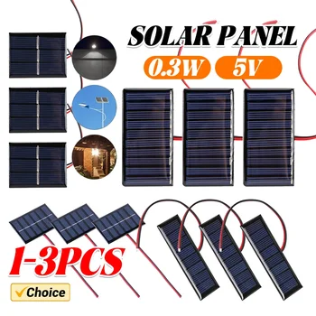 Power Bank con Batteria USB, Pannello Solare 0.3W 5V in Polisilicio Epossidico, Mini Sistema Solare Fai-da-Te con Cavi