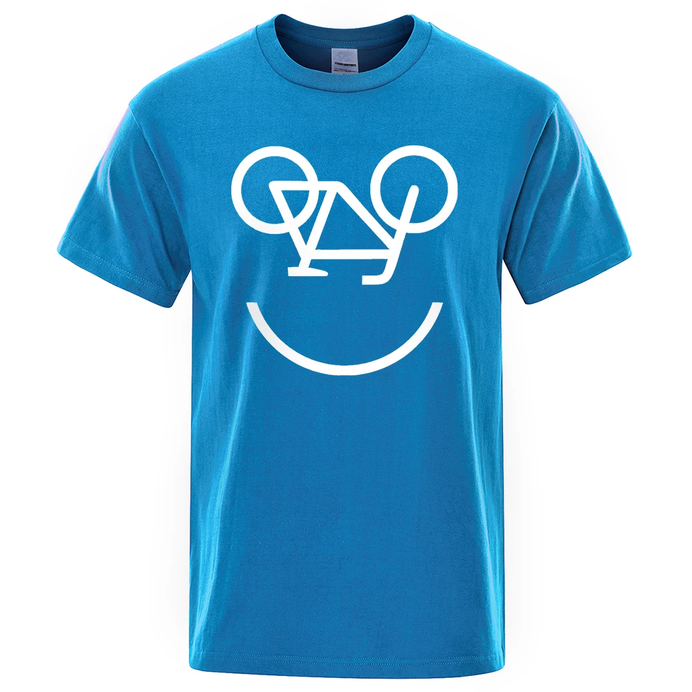 Camisetas con estampado divertido de letras de bicicleta al revés para hombre y mujer, cómodas y a la moda, de manga corta y talla grande._voghion.com