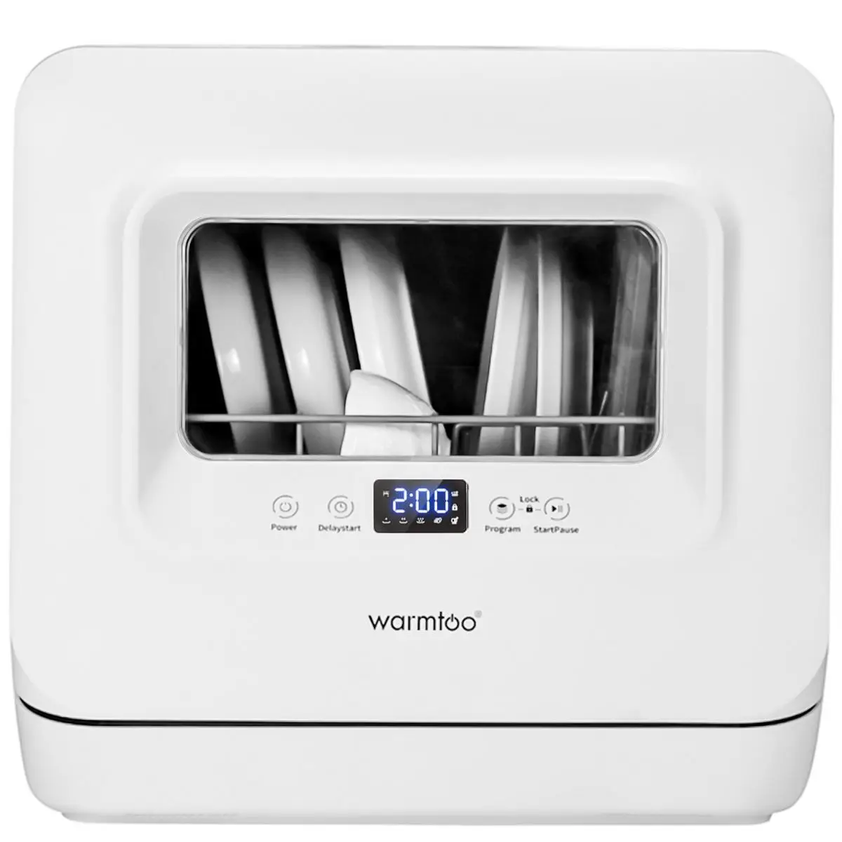 Mini lavavajillas portátil de 1200 W, lavavajillas automático de 110 V con  5 programas de lavado y pantalla, lavavajillas compacto independiente para