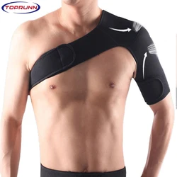 Adjustable Breathable Gym Sports Care Single Shoulder Support Back Brace Guard Strap Wrap Belt Band Pads Black Bandage Men/Women