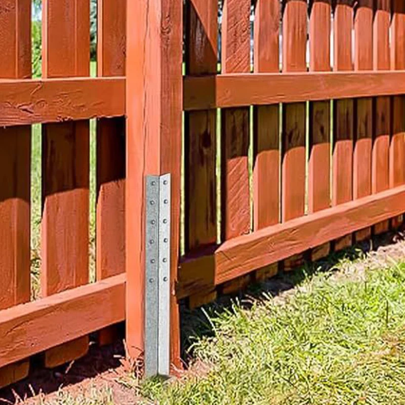 Fence Post Support Heavy Duty Ground Stakes Thickened Barrier Bracket Repairing Accessories For Mailbox Reinforcement