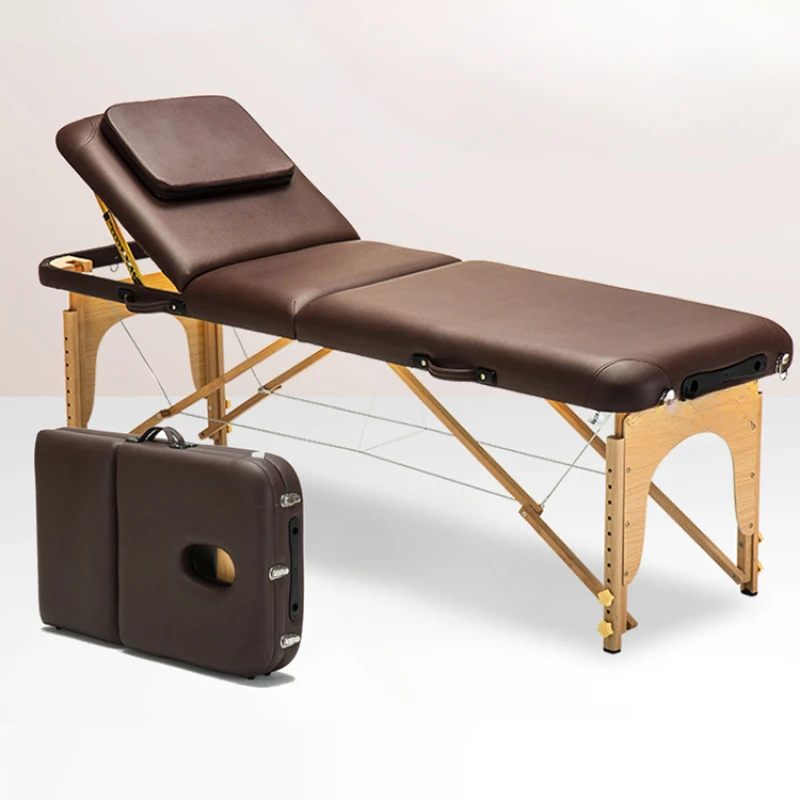 

Face Lash Massage Bed Folding Wooden Metal Speciality Massage Table Knead Lettino Adjust Estetista Beauty Furniture RR50MB