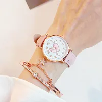 Nouveau mignon cadran en forme de coeur montre femme pour enfants femme étudiant montre de mode Simple petite amie orologio donna 2