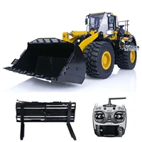 1/14 WA480 Metal RC Hydraulic Wheel Loader with Fork of  Remote Control Construction Car Quick Coupler Sounds Lights Toy 1