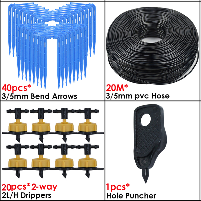 Drip Irrigation 4-way 3/5mm Drip Arrow 2-way Transmitter Irrigation Watering System for Bonsai Garden 10/20set