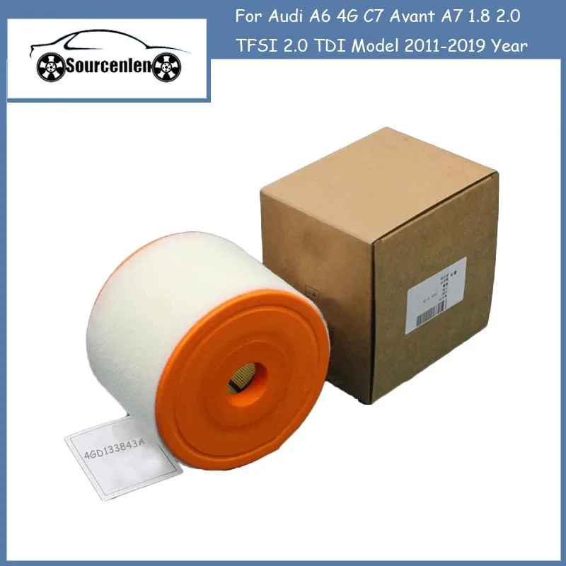 Air Filter Fit for Audi A6 4G C7 Avant A7 1.8 2.0 TFSI 2.0 TDI Model 2011 2012 2013 2014- 19 Year 4GD133843A 4G0133843H