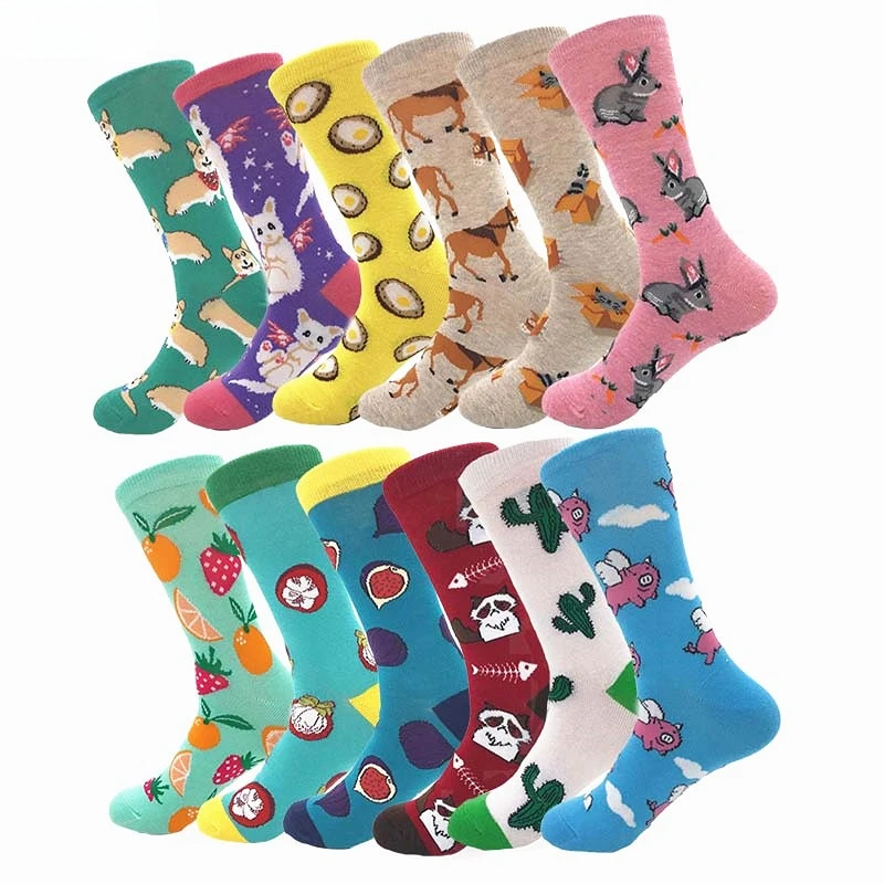 

Fashion Happy Socks Man Women Ladies Girls Cotton Soft Beautiful Curve Men Funny Boys