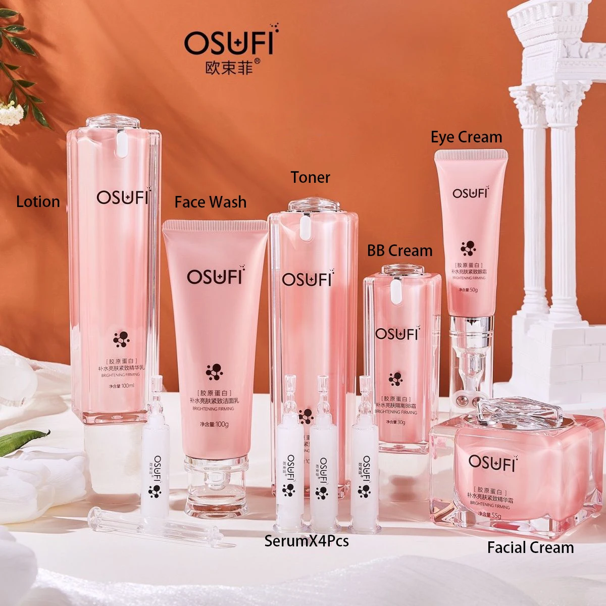 CollagenAntiwrinkleFaceSkinCareSetFaceWashOilControlToner