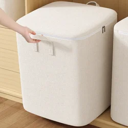 Large capacity zipper storage box, cotton and linen storage bag storage box wardrobe,dustproof reinforcement wear-resistant wash