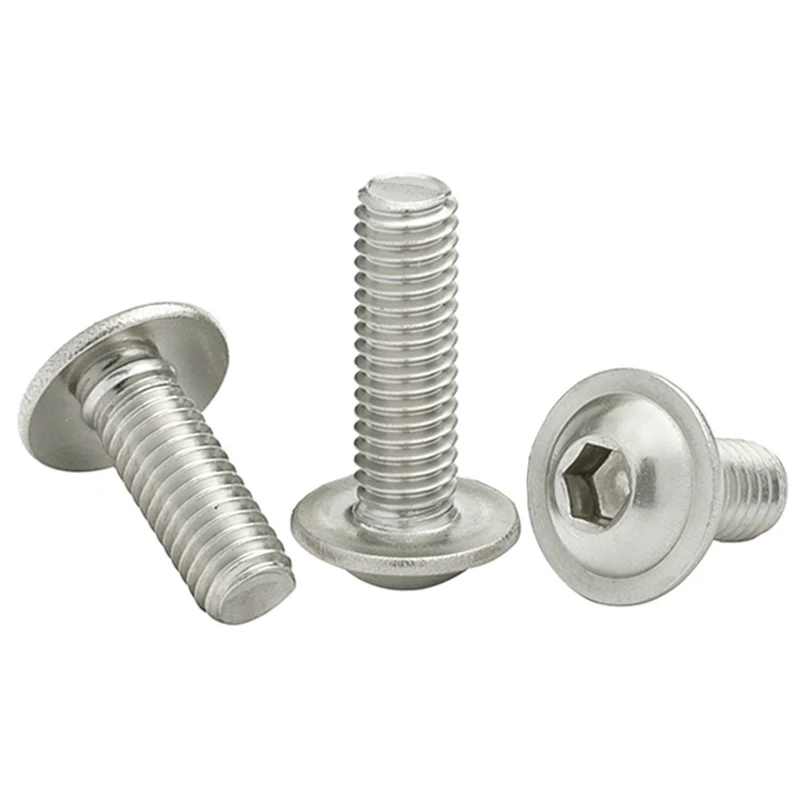 Stainless Steel Screw M2 M2.5 M3 M4 M5 M6 M8 M10 A2-70 Hexagon Socket Button Head Screws with Collar Bolt 10pcs/lot