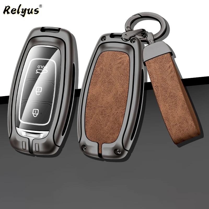 

Zinc Alloy Car Key Case Full Cover for Hyundai ix35 Langdong 25 Rena Tucson Protector Shell Keychain Keyless Bag Accessories