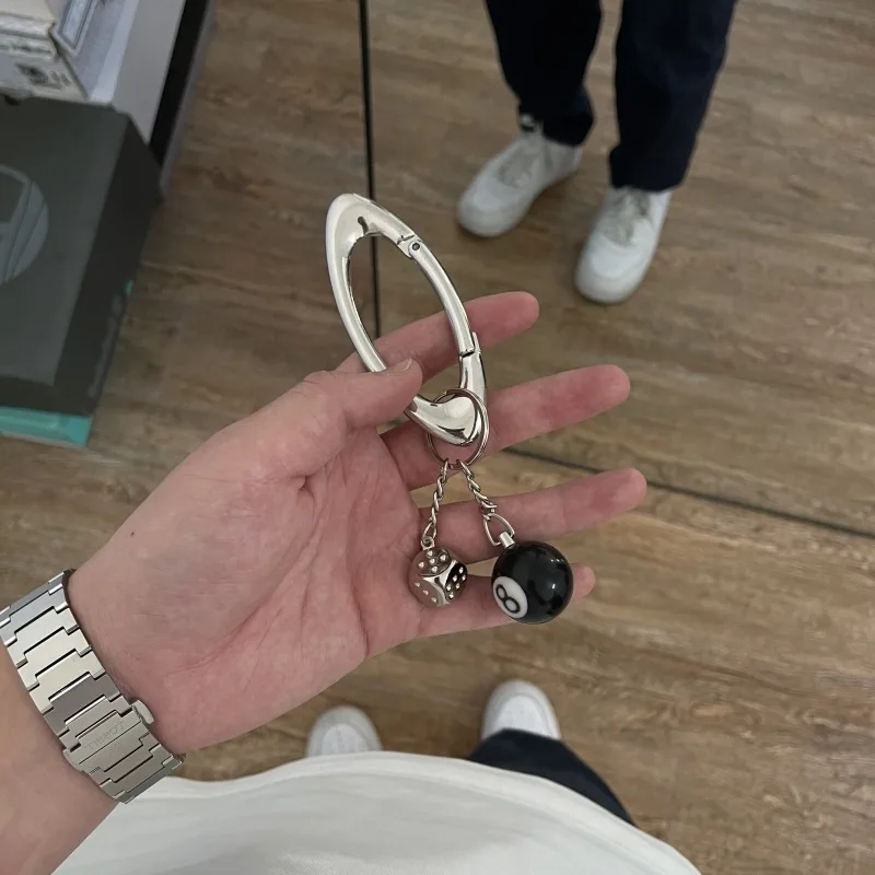3D Black No 8 Billiard Keychain Lucky Dice Beer bottle opener Fashion Creative Women Men ESSENTIAL ICON CARABINER Pendant Gifts