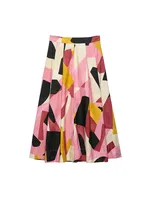 2025 Women Summer MIDI Skirts Fashion Print Side Zipper Female ELegant Street Skirt Clothing - Image 3